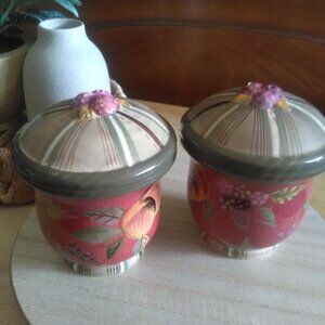 Vintage Floral Chinoiserie Salt and Pepper Shakers